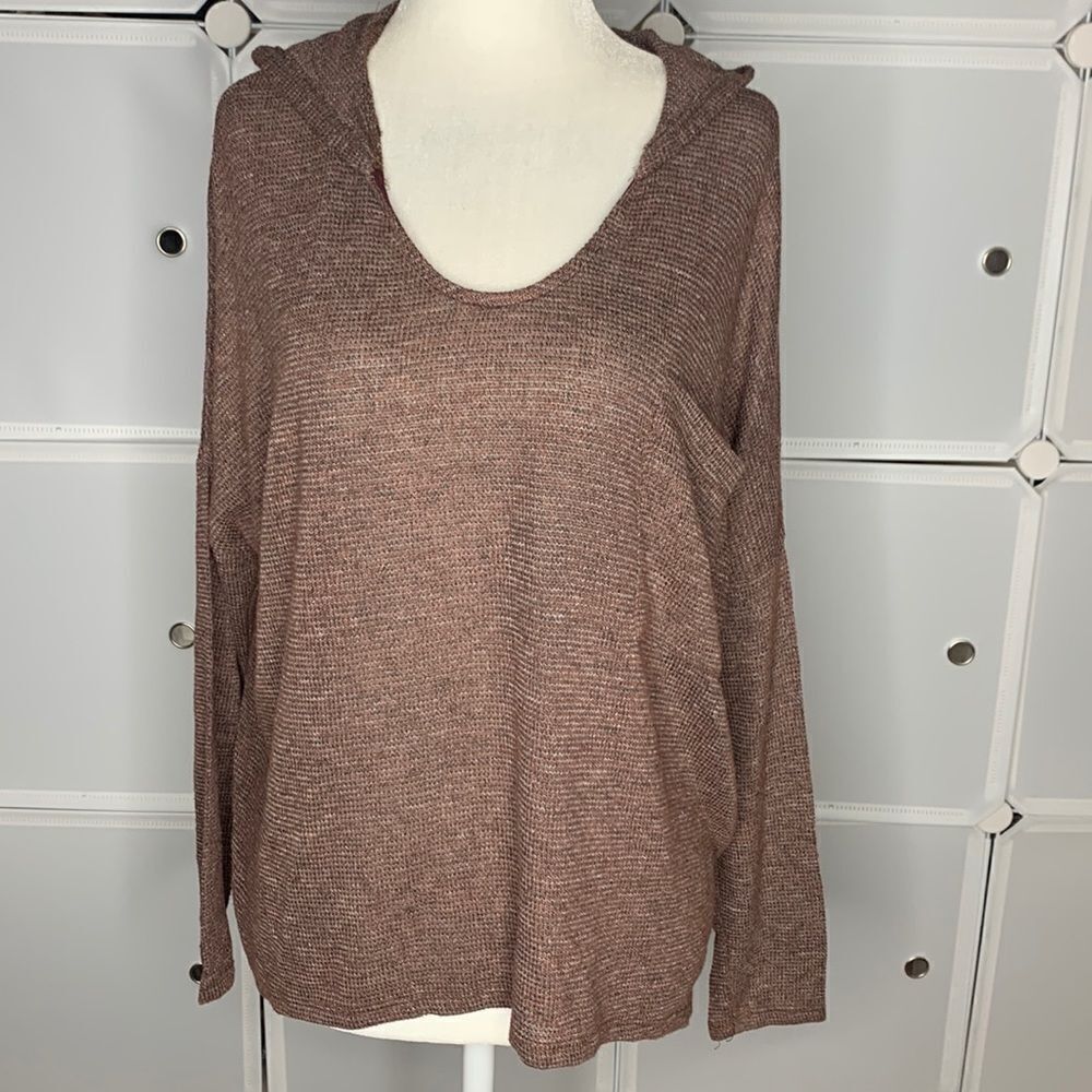 Lush Oversized Knit Pocket Hoodie Size Medium